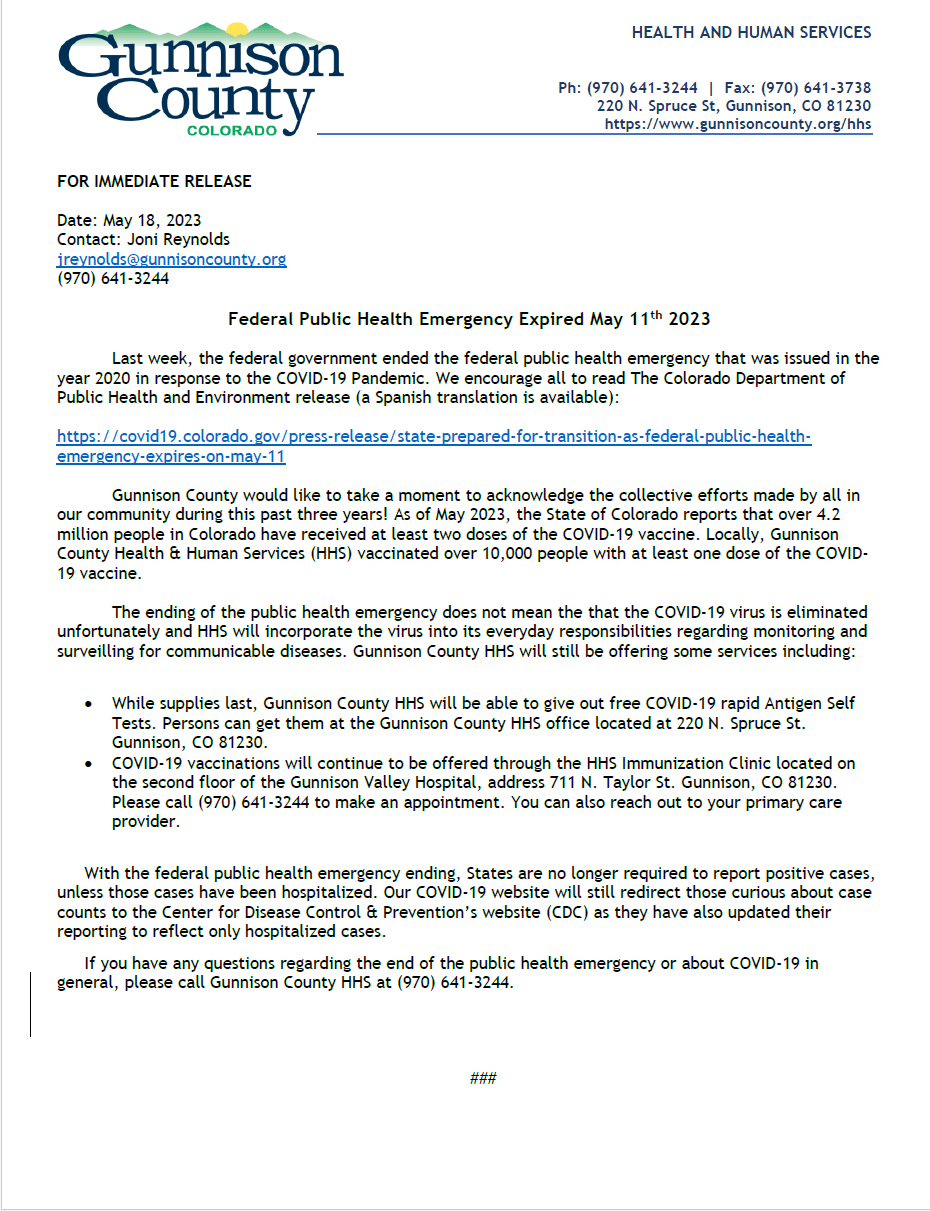 End of Public Health Emergency Final